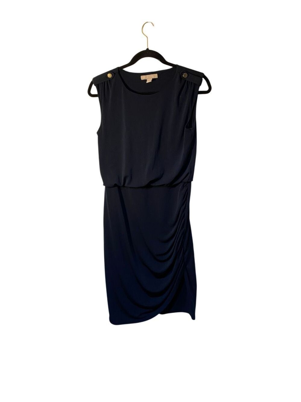 Banana republic women’s navy blue slimming stretch, rayon dress XS